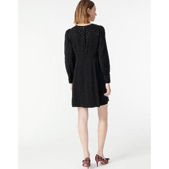 Solid Black Shift Dress in Dot Floral Jacquard NWT - Picture 3 of 9